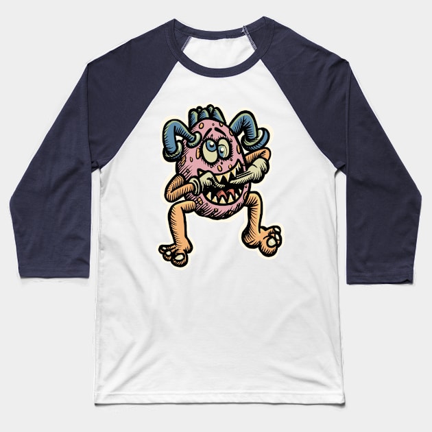 Cocomono - the cute monster Baseball T-Shirt by stephenignacio